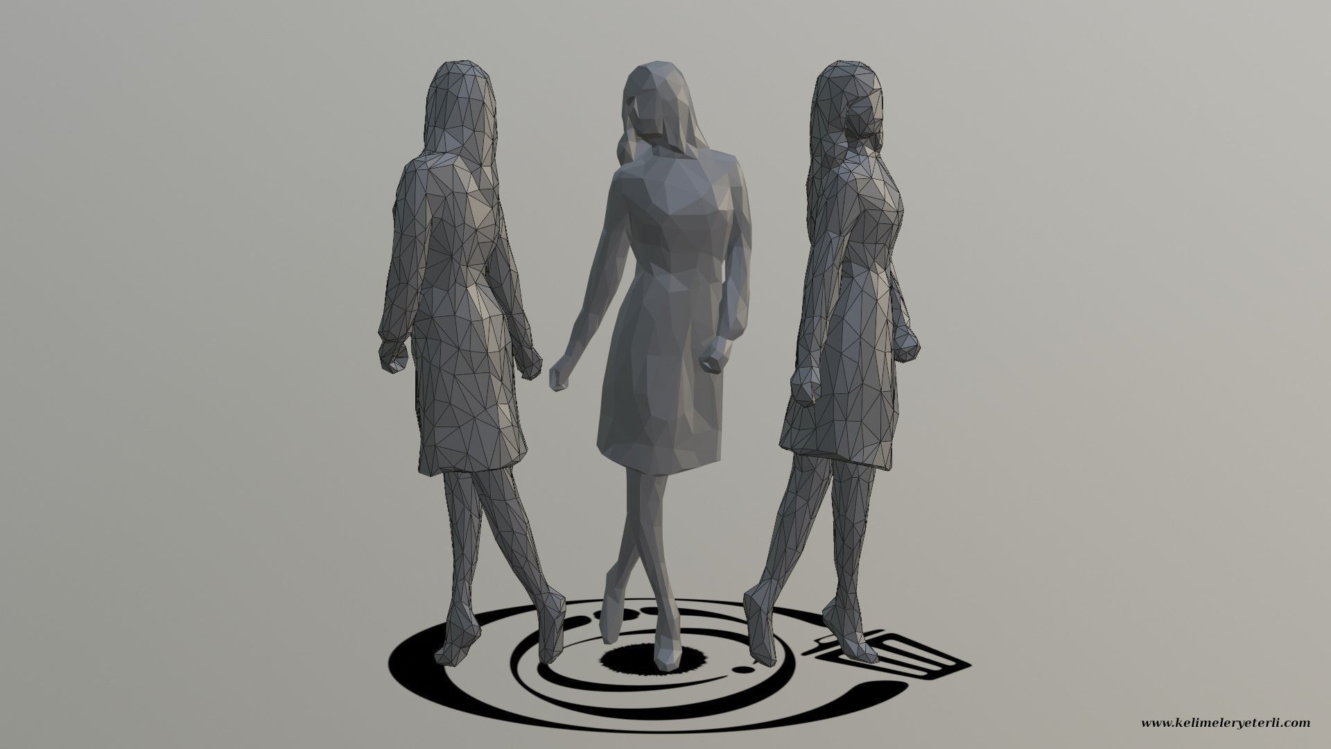Human 011 LP R Low-poly 3D model_3