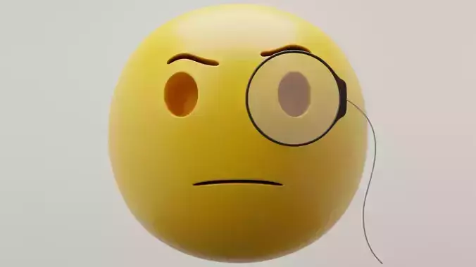 Monocle Emoji 3D model