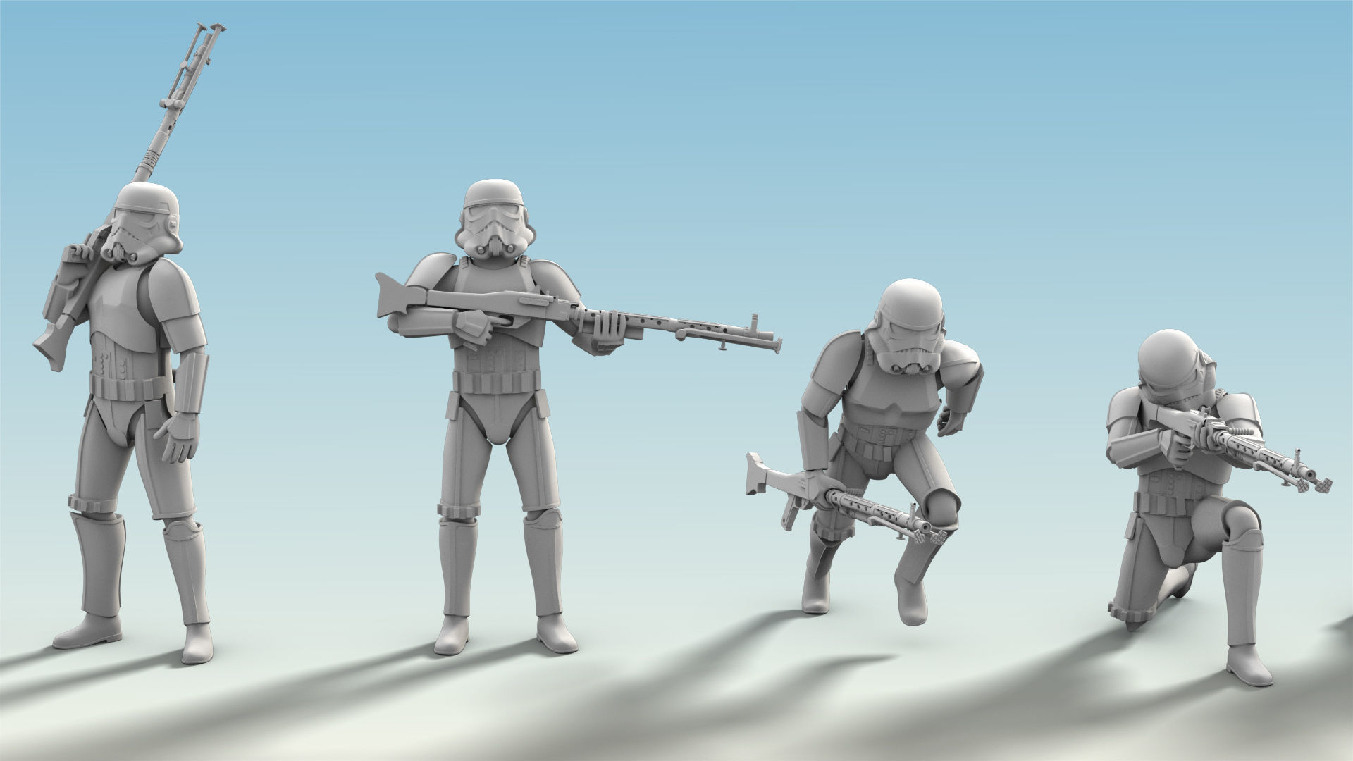 26 Figure Stormtrooper Printable Set-04 3D Model Collection_14