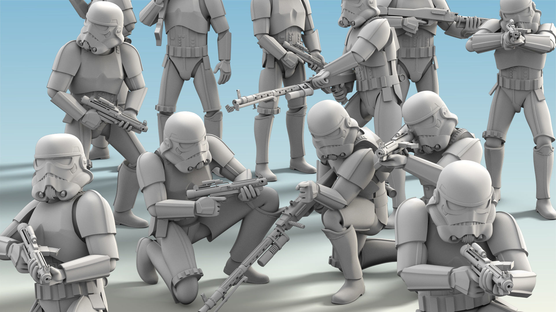 26 Figure Stormtrooper Printable Set-04 3D Model Collection_11