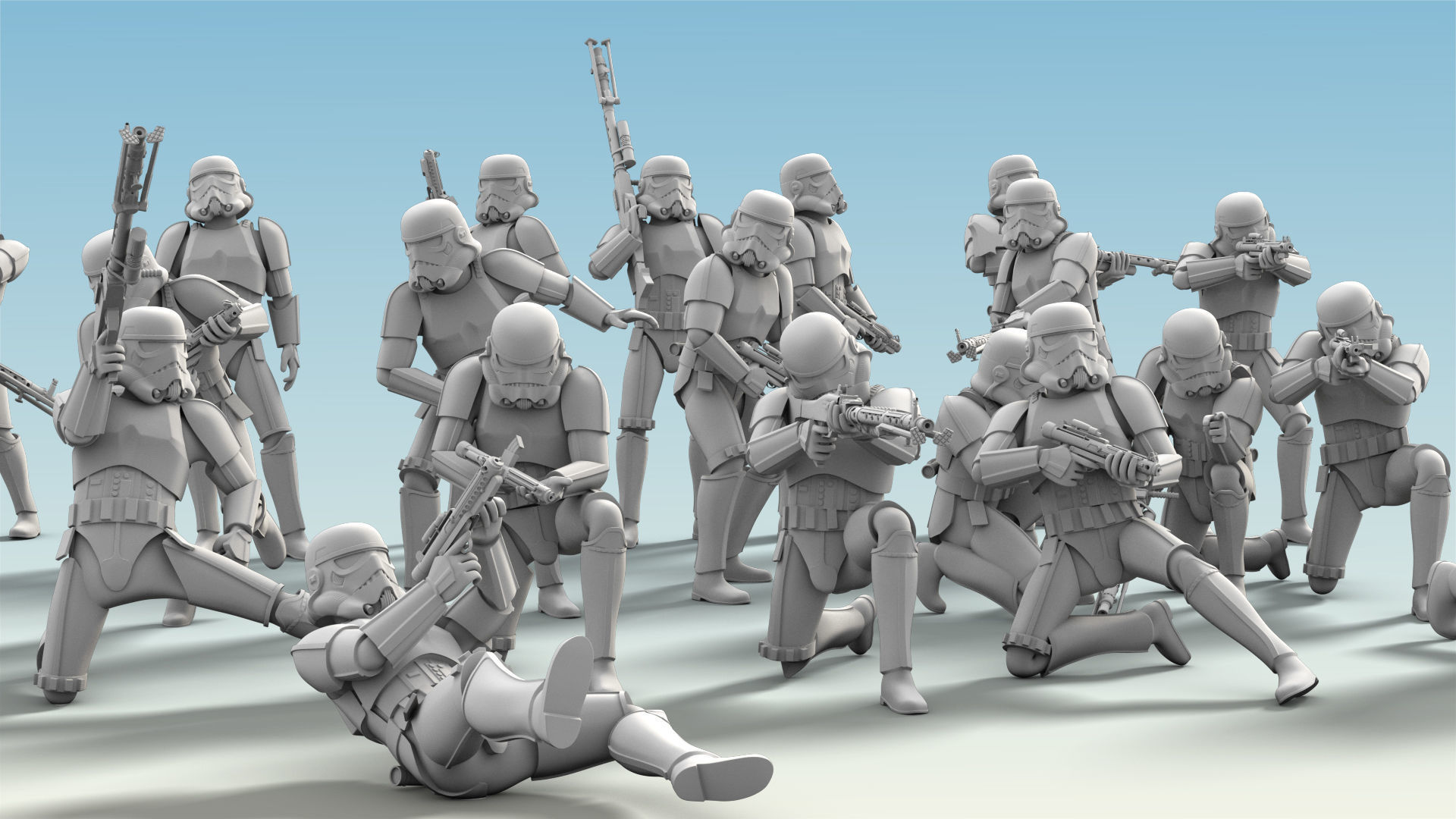 26 Figure Stormtrooper Printable Set-04 3D Model Collection_8