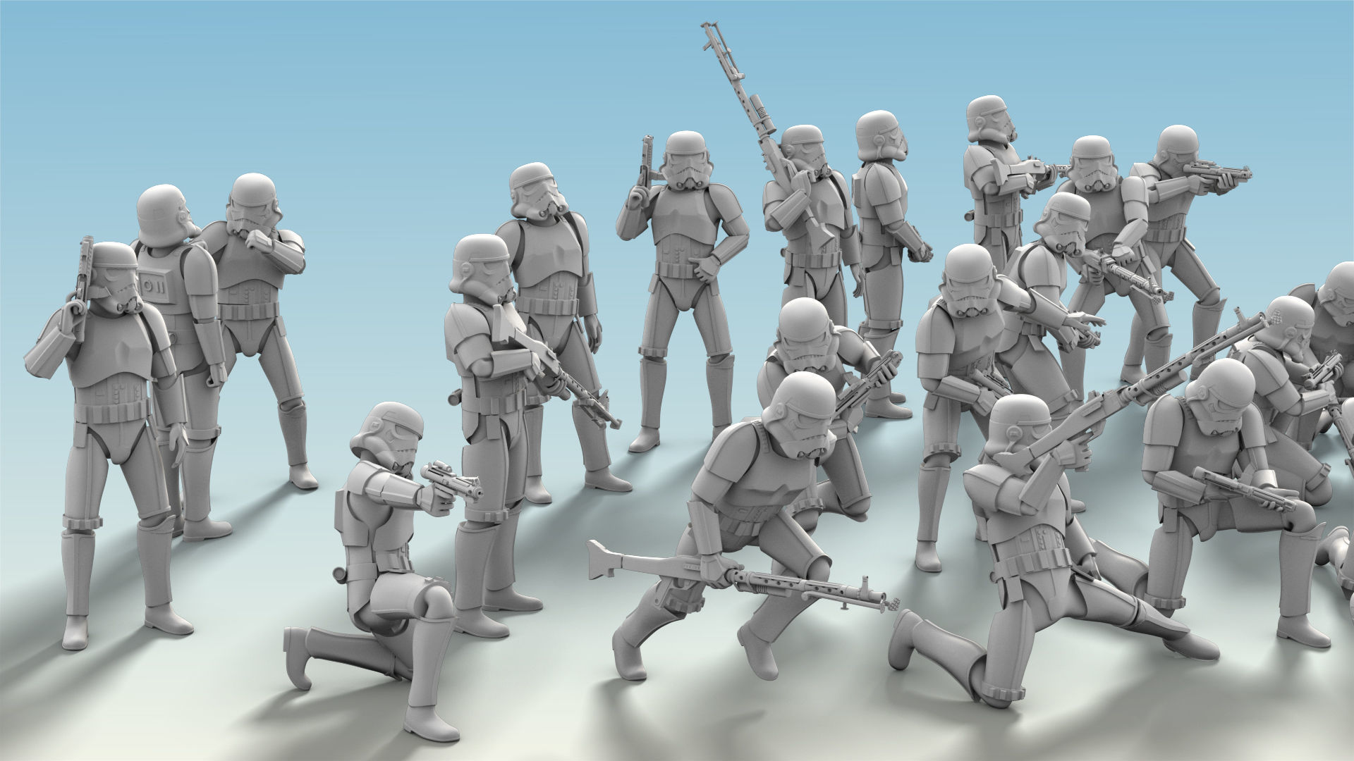 26 Figure Stormtrooper Printable Set-04 3D Model Collection_7