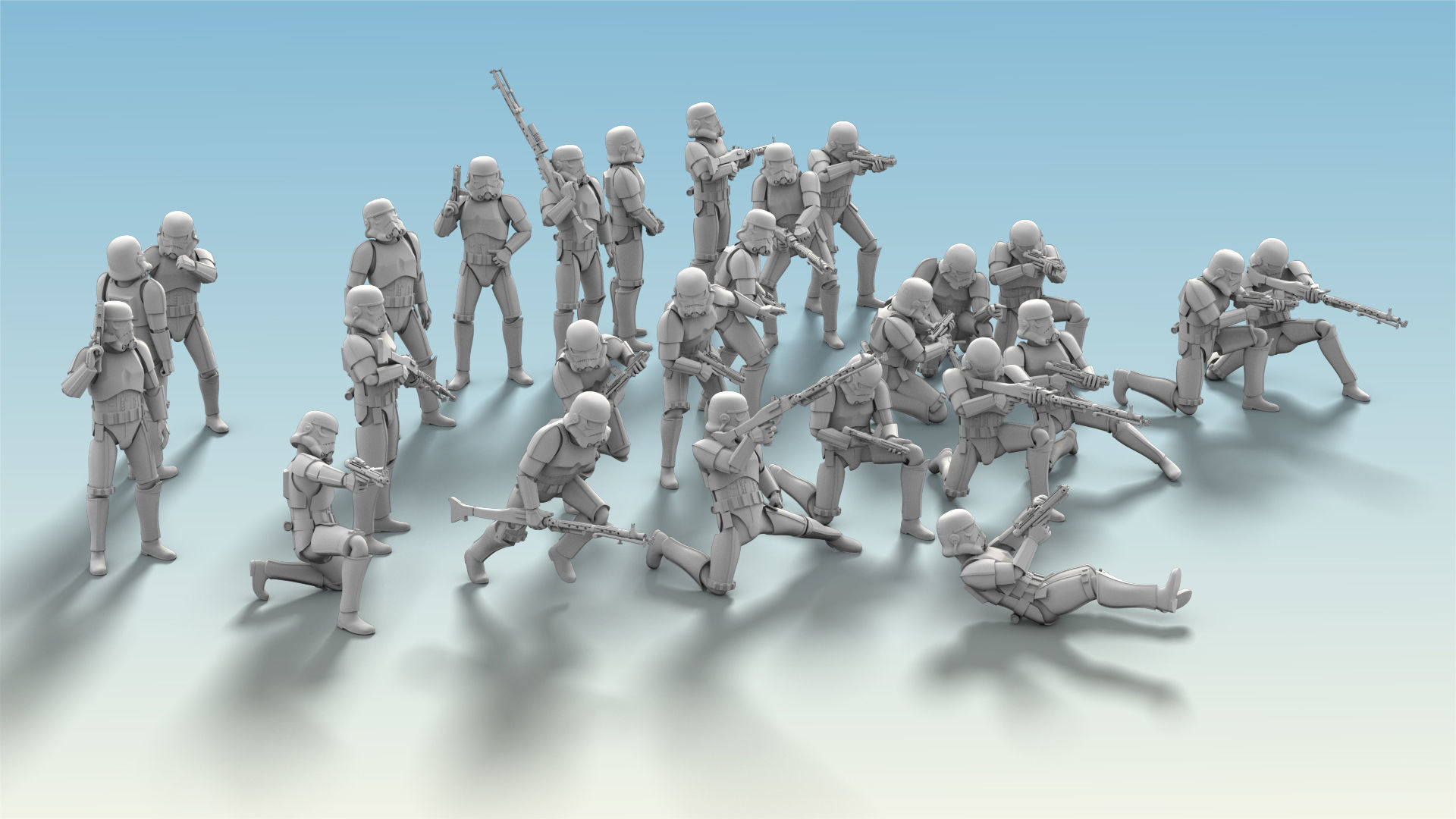 26 Figure Stormtrooper Printable Set-04 3D Model Collection_5