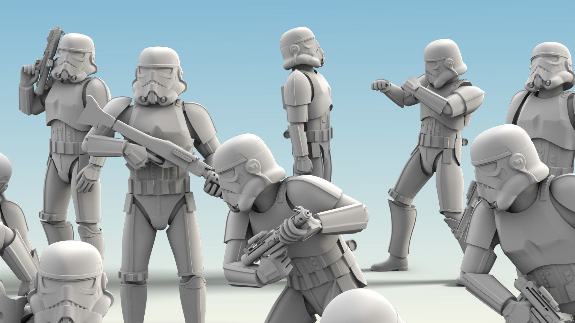 26 Figure Stormtrooper Printable Set-04 3D Model Collection_10