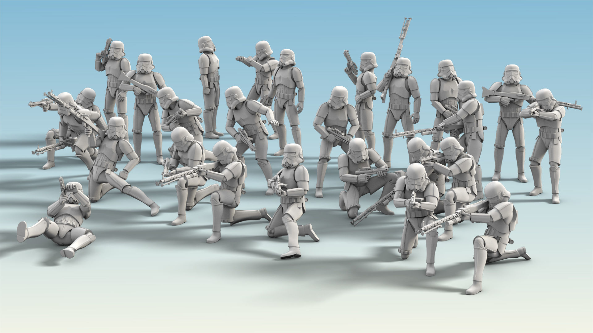 26 Figure Stormtrooper Printable Set-04 3D Model Collection_6