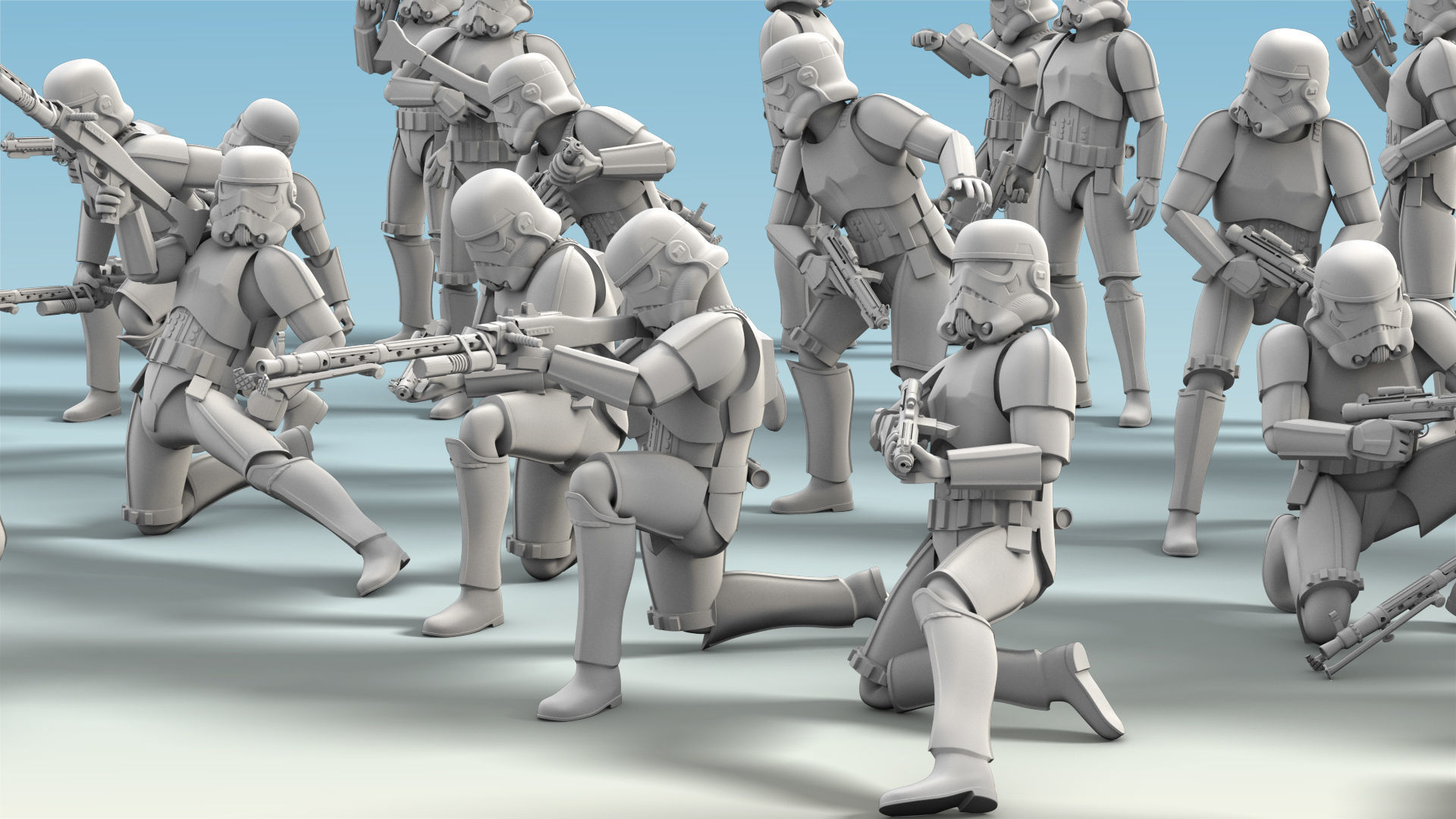 26 Figure Stormtrooper Printable Set-04 3D Model Collection_9