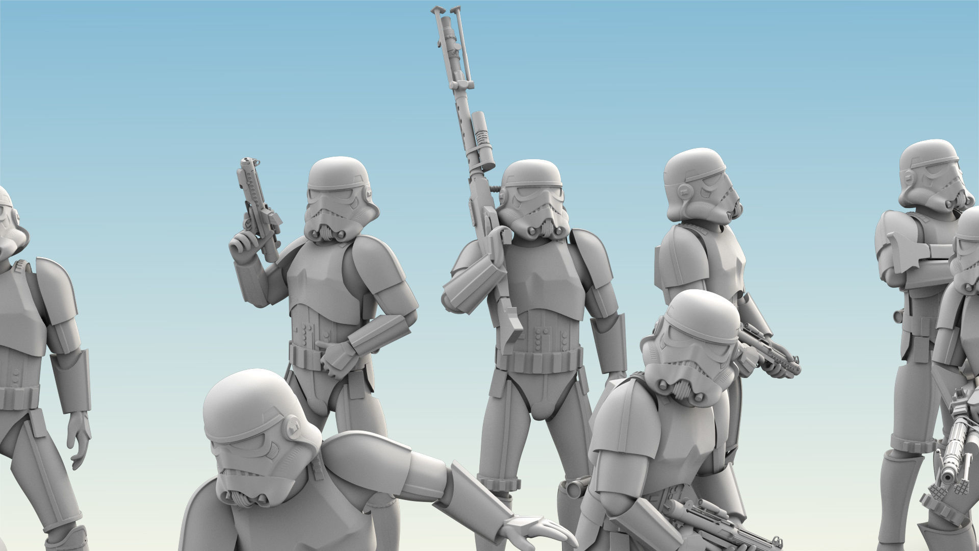 26 Figure Stormtrooper Printable Set-04 3D Model Collection_4