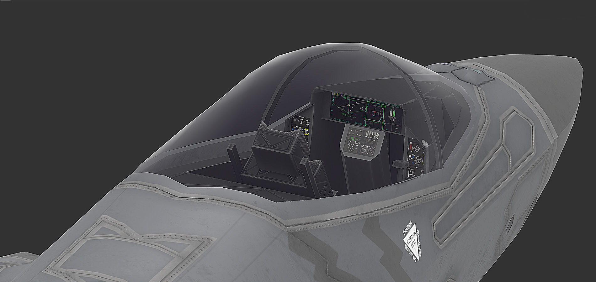 F35 A fighter jet flying in air Low-poly 3D model_8