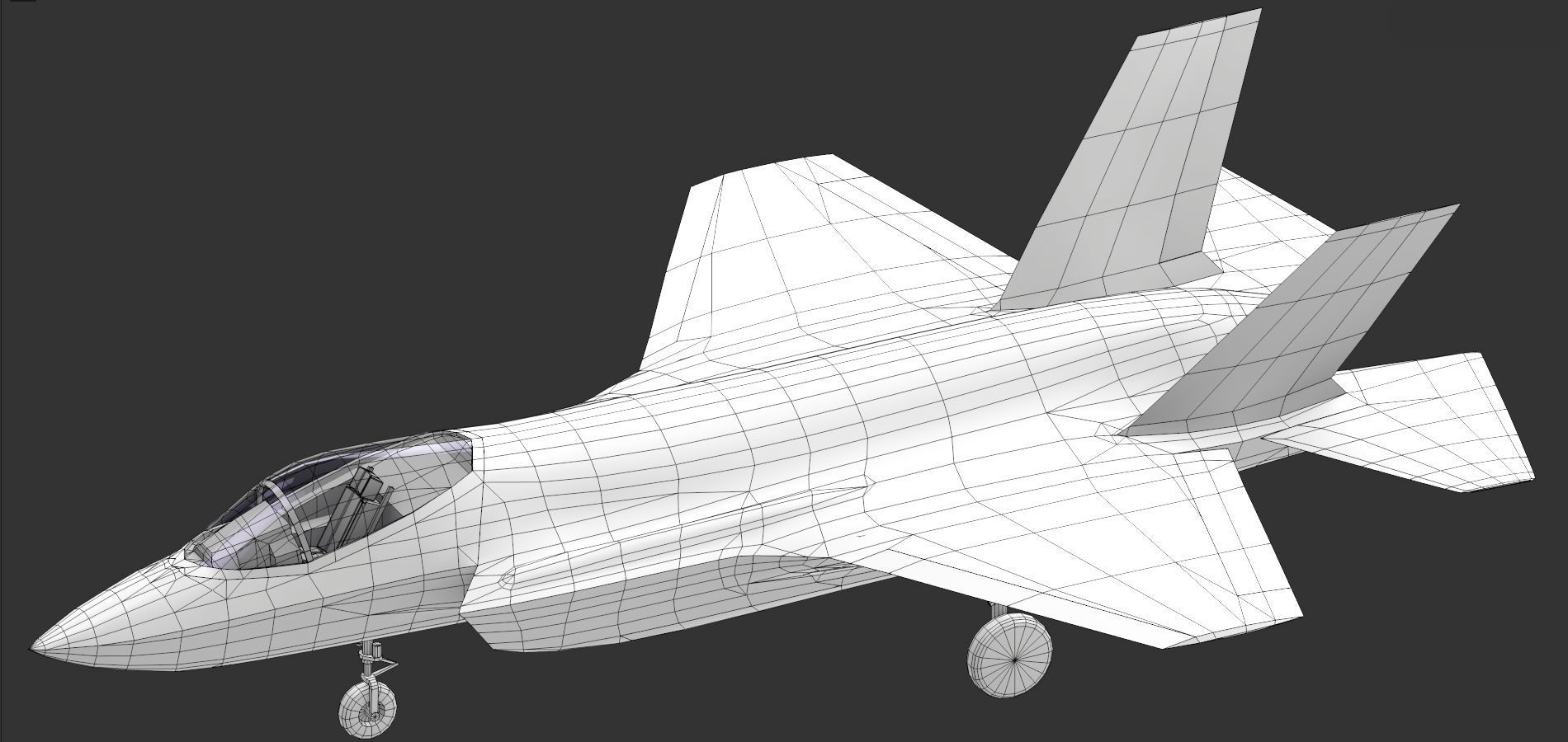 F35 A fighter jet flying in air Low-poly 3D model_12