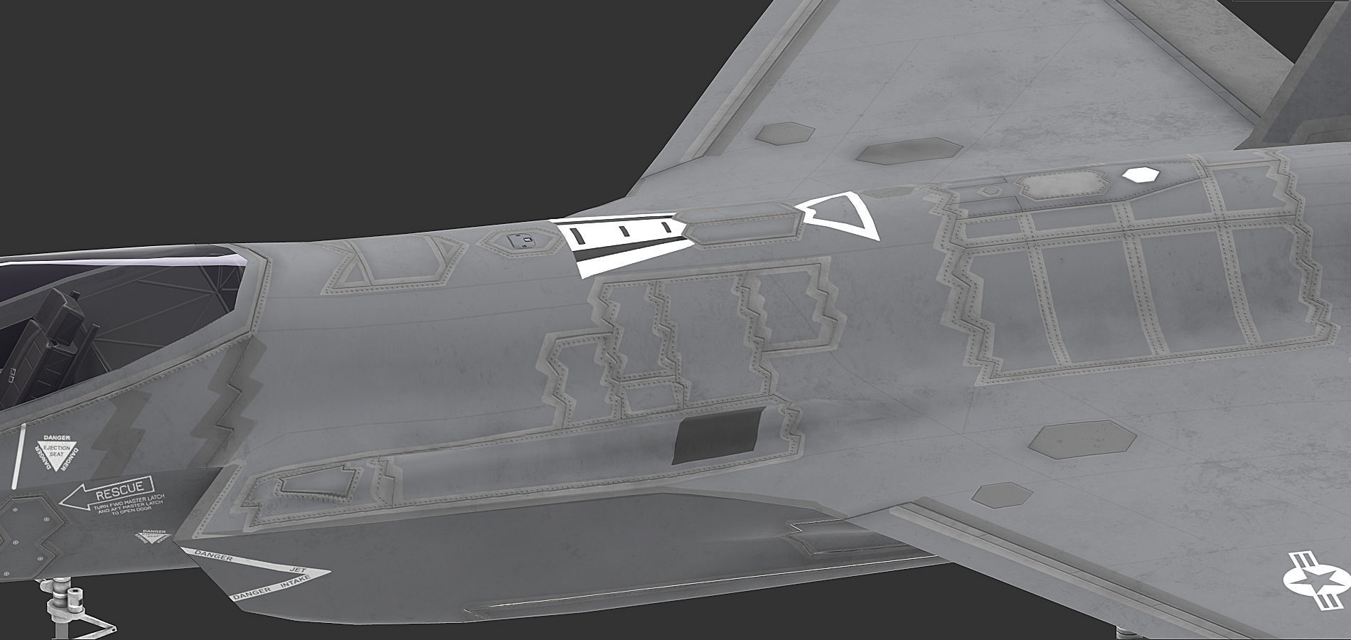 F35 A fighter jet flying in air Low-poly 3D model_9