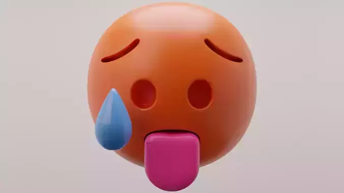 Hot Emoji 3D model