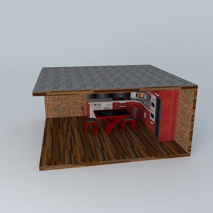 Moderne free 3d model modern kitchen cette cuisine moderne est