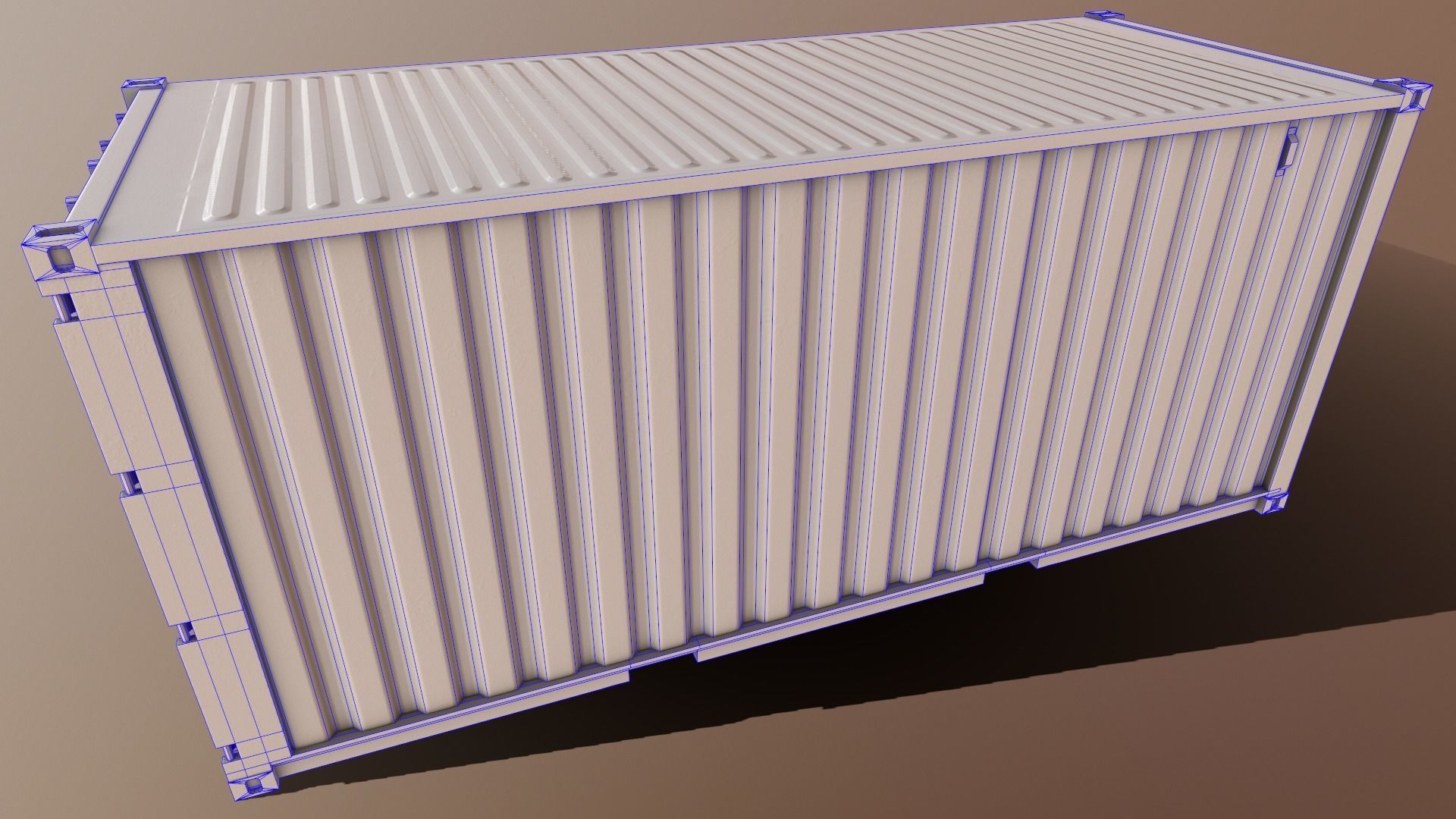 PBR 20 ft Shipping Cargo Container Version 2 - Red Low-poly 3D model_21