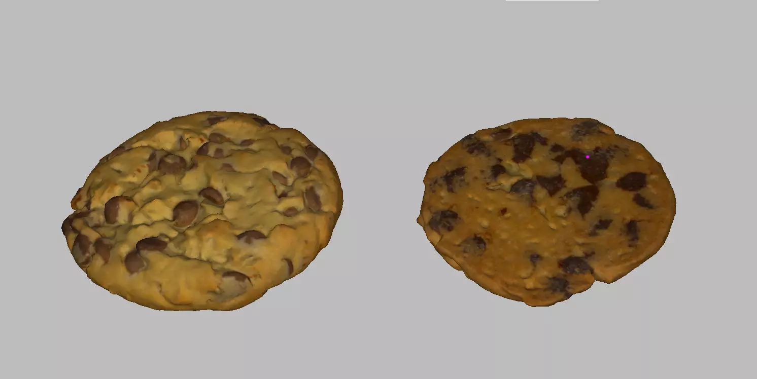 Cookie two chocolate chip cookies 3D model_0