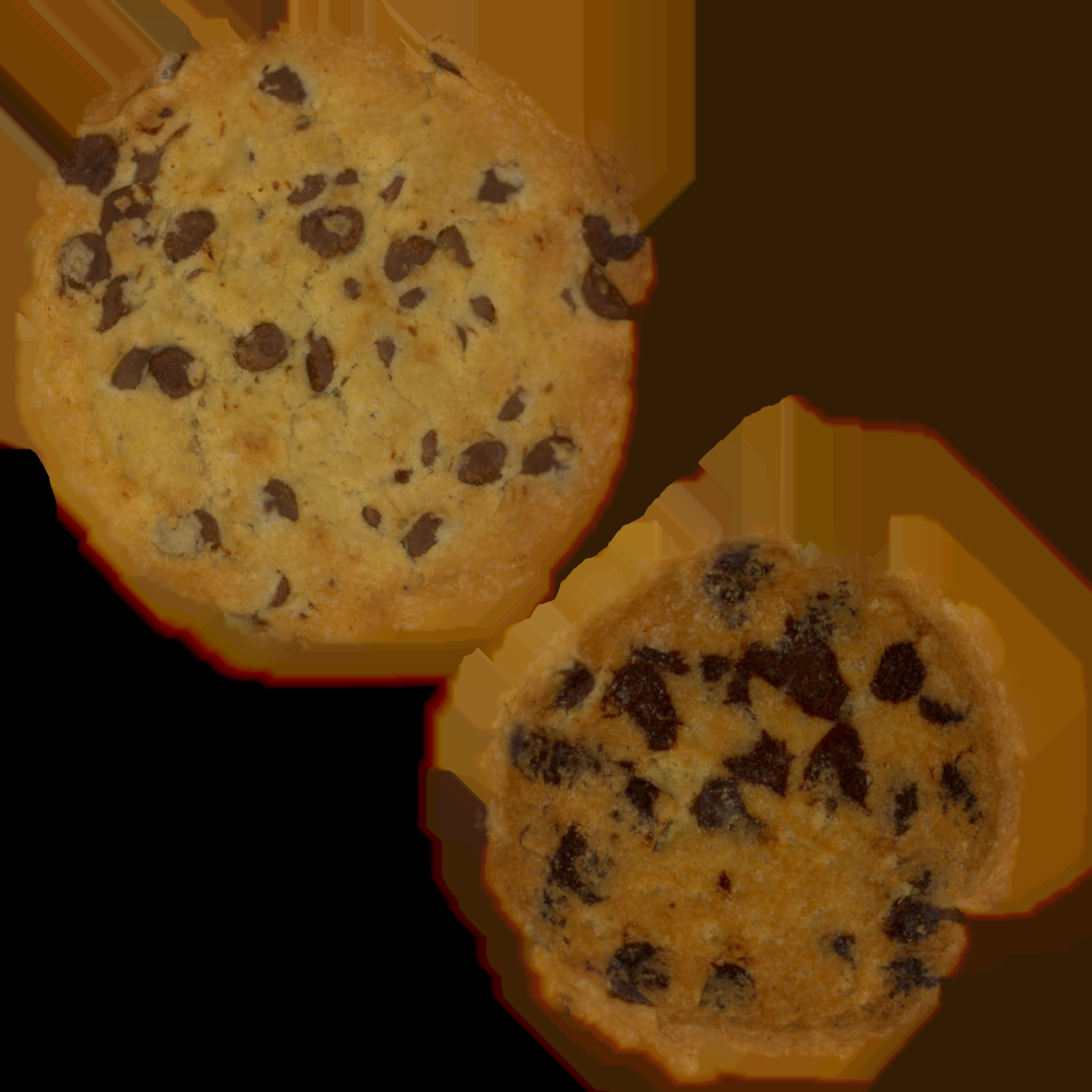 Cookie two chocolate chip cookies 3D model_3