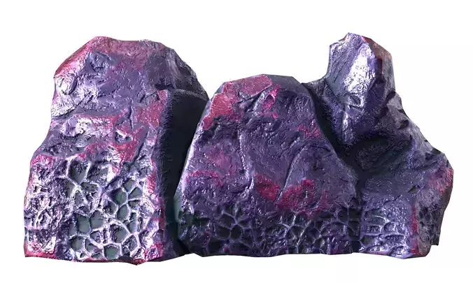 PBR Game-Ready Sci-Fi Alien Rock Free low-poly 3D model