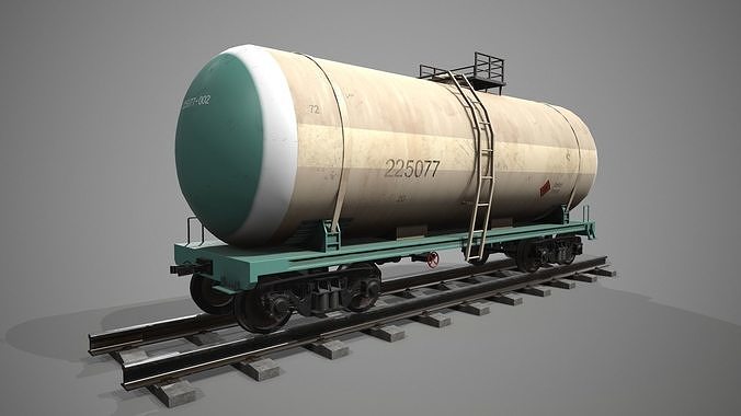 Railway tank car Low-poly 3D model