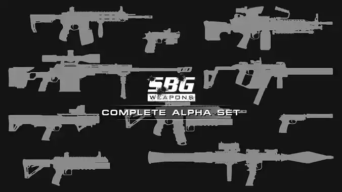 SBG Weapons - Complete Set Low-poly 3D model