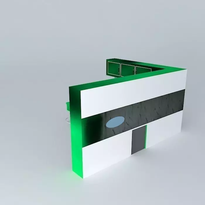 Green modern kitchen Free 3D model