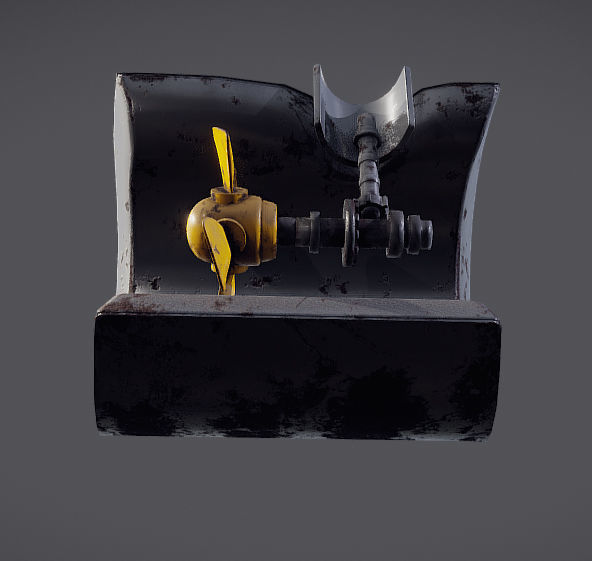 Ship Propeller system Low-poly 3D model_9