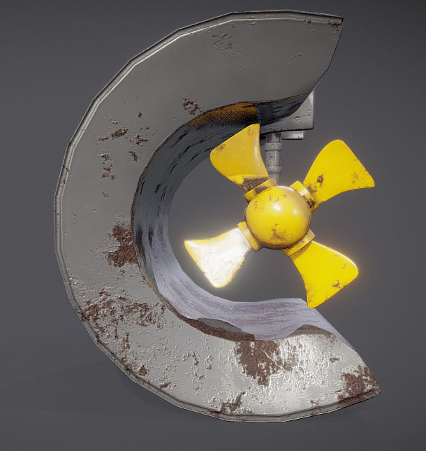 Ship Propeller system Low-poly 3D model_7