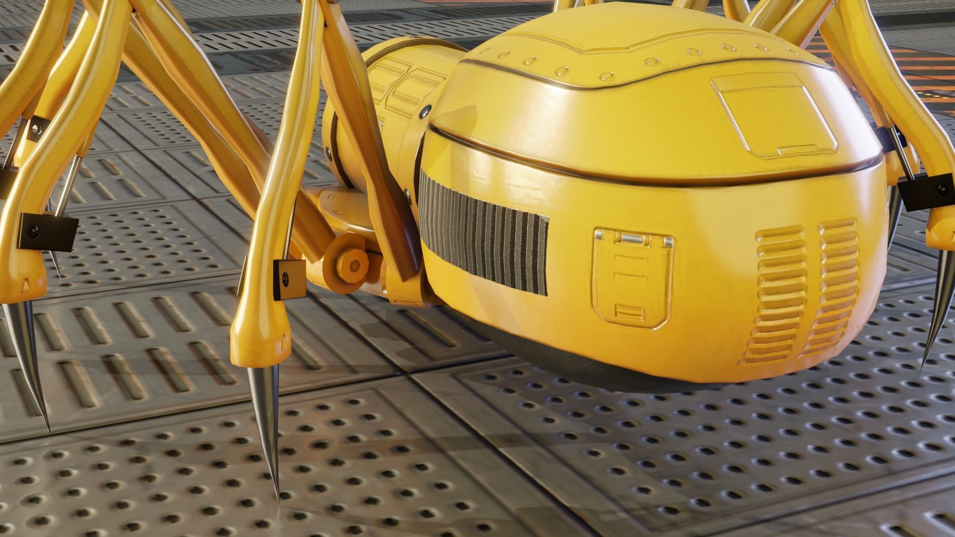 Mechanical Spider Low-poly 3D model_4