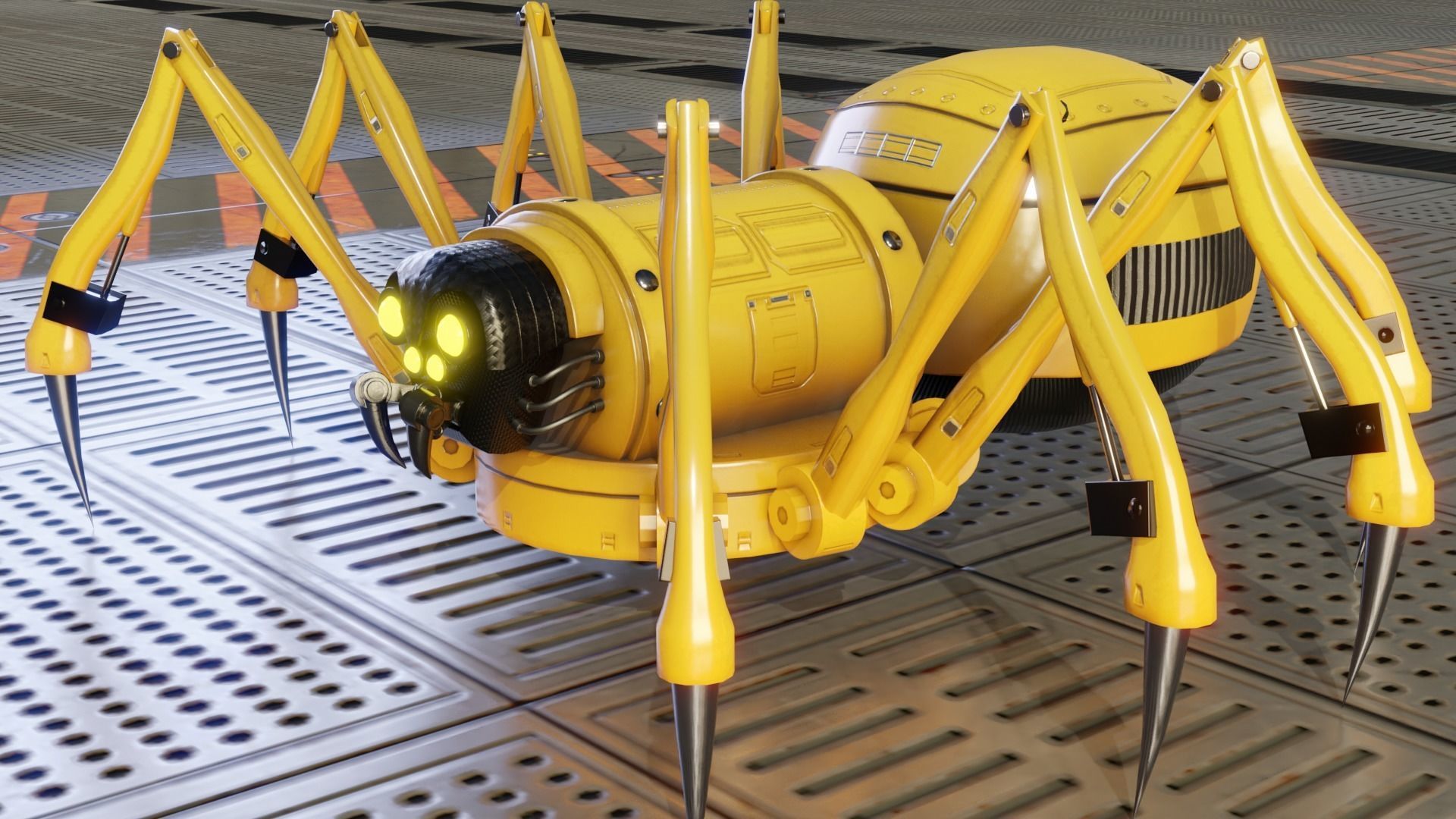 Mechanical Spider Low-poly 3D model_3