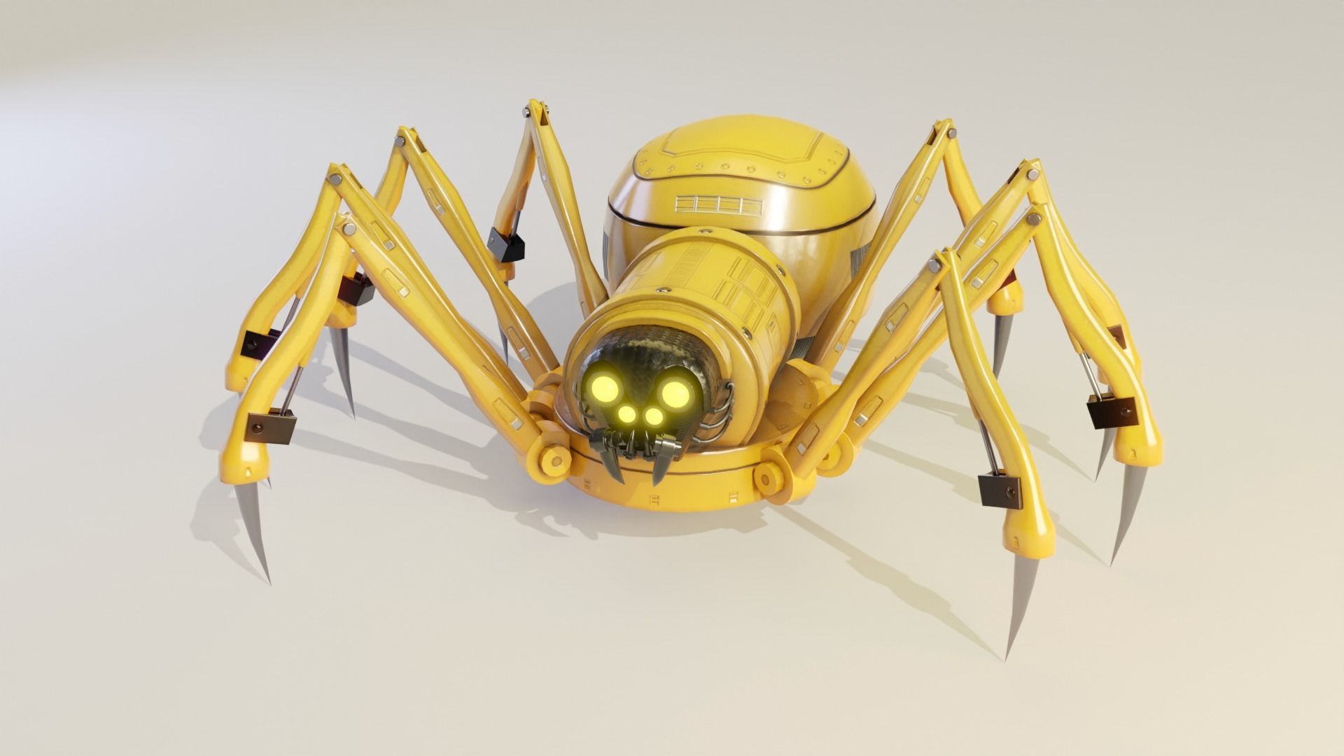 Mechanical Spider Low-poly 3D model_7