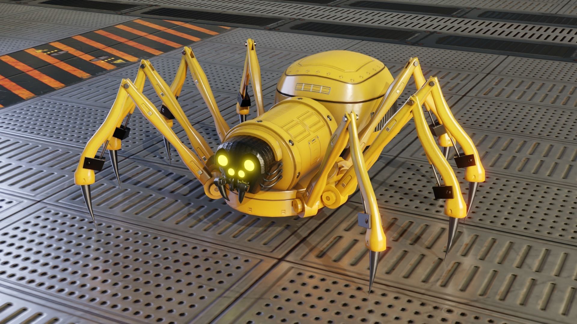 Mechanical Spider Low-poly 3D model_1
