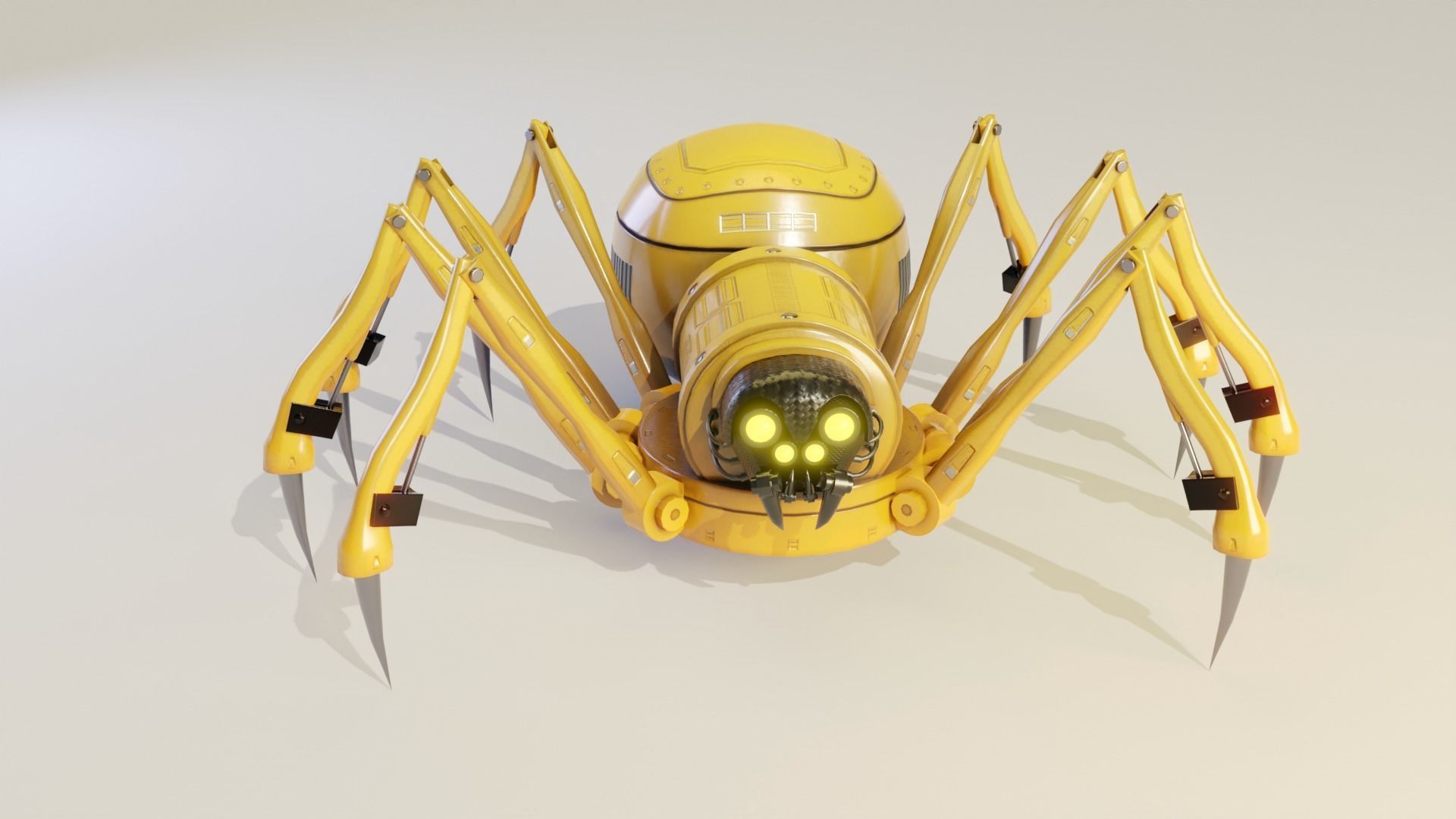 Mechanical Spider Low-poly 3D model_8