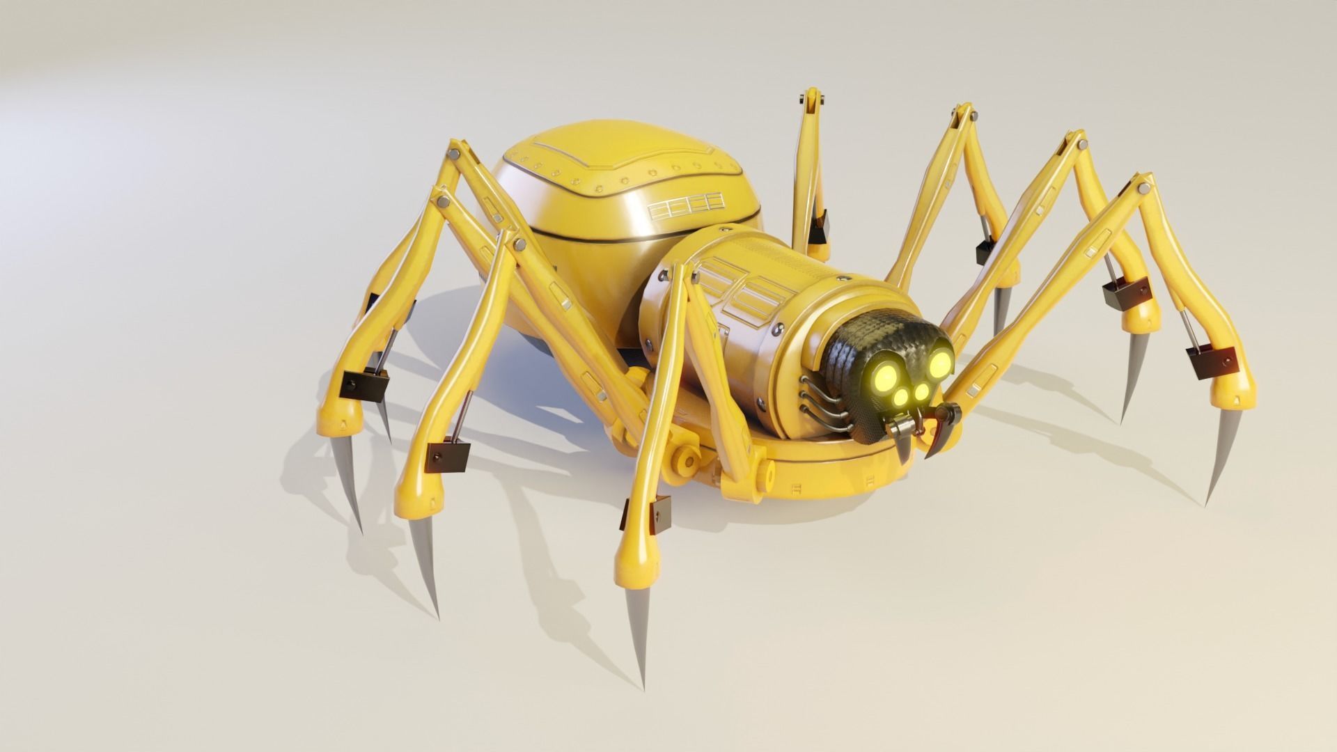 Mechanical Spider Low-poly 3D model_9
