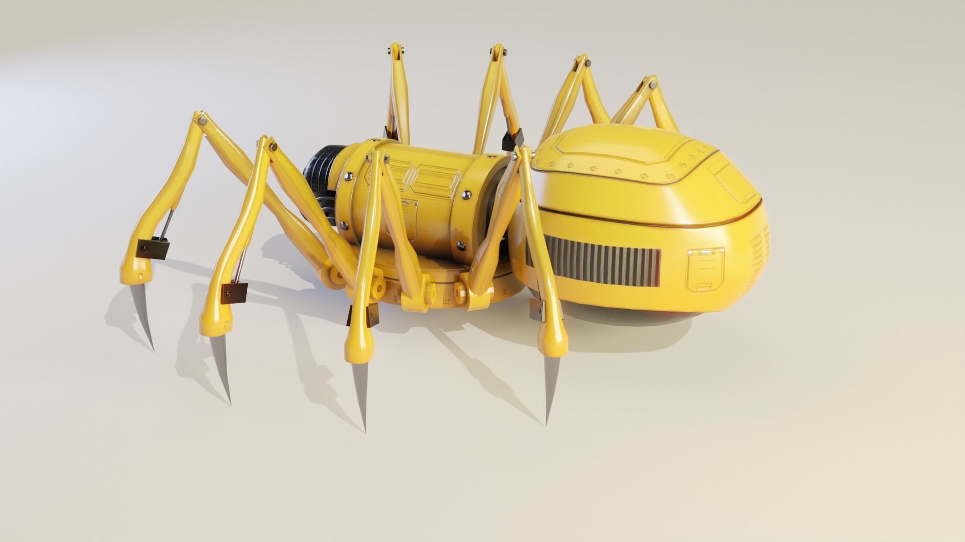 Mechanical Spider Low-poly 3D model_16