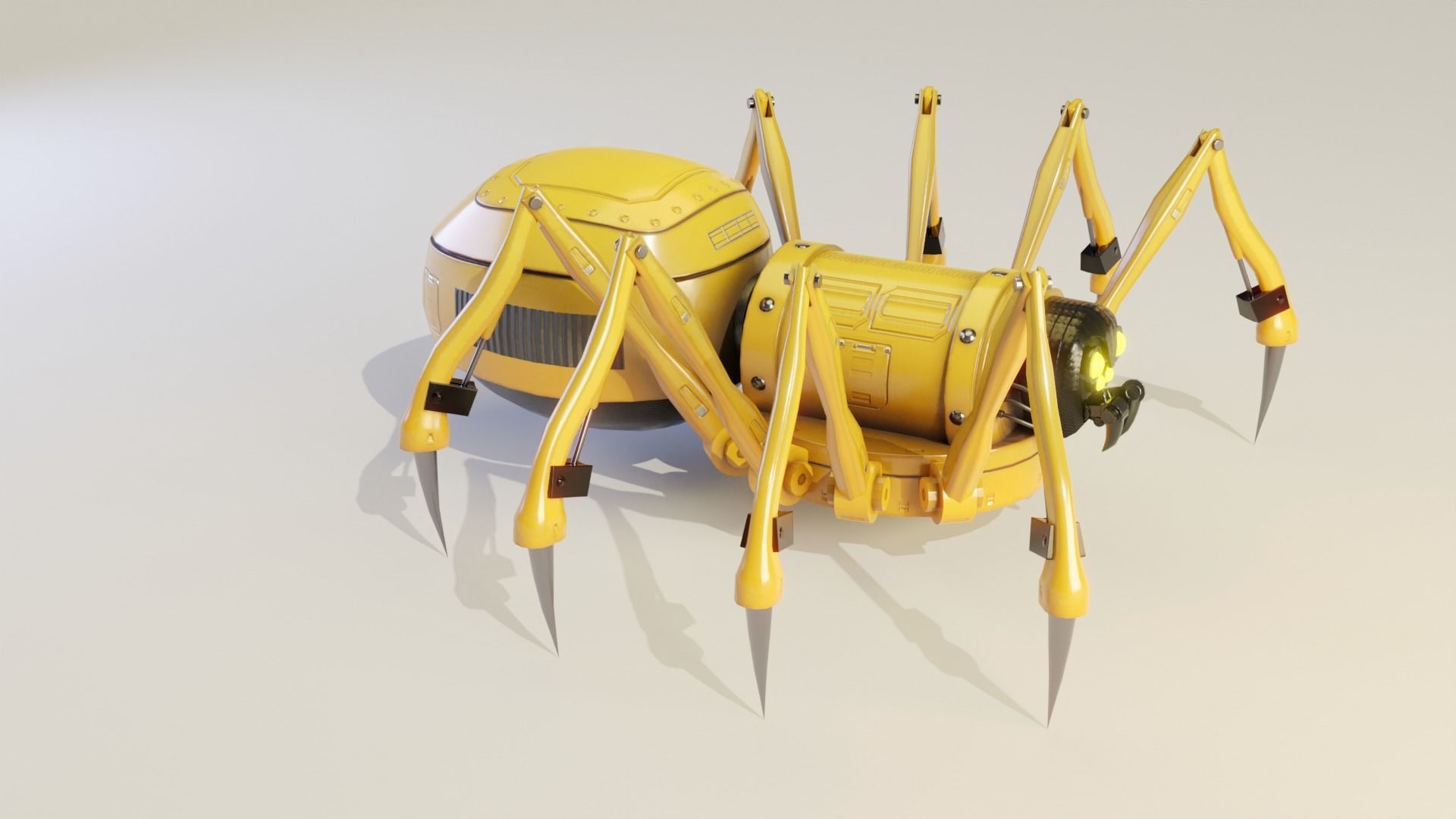 Mechanical Spider Low-poly 3D model_10