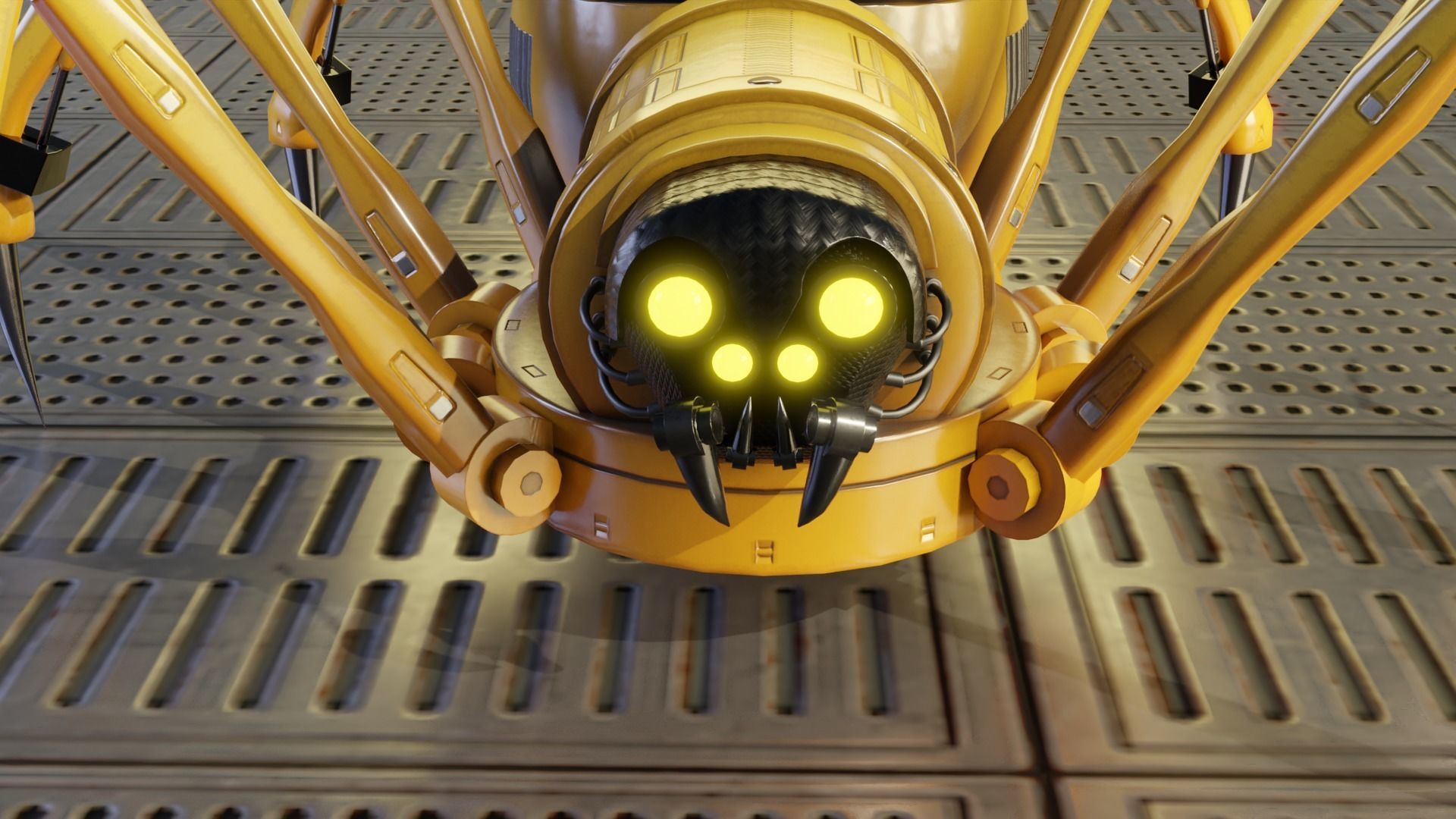 Mechanical Spider Low-poly 3D model_5