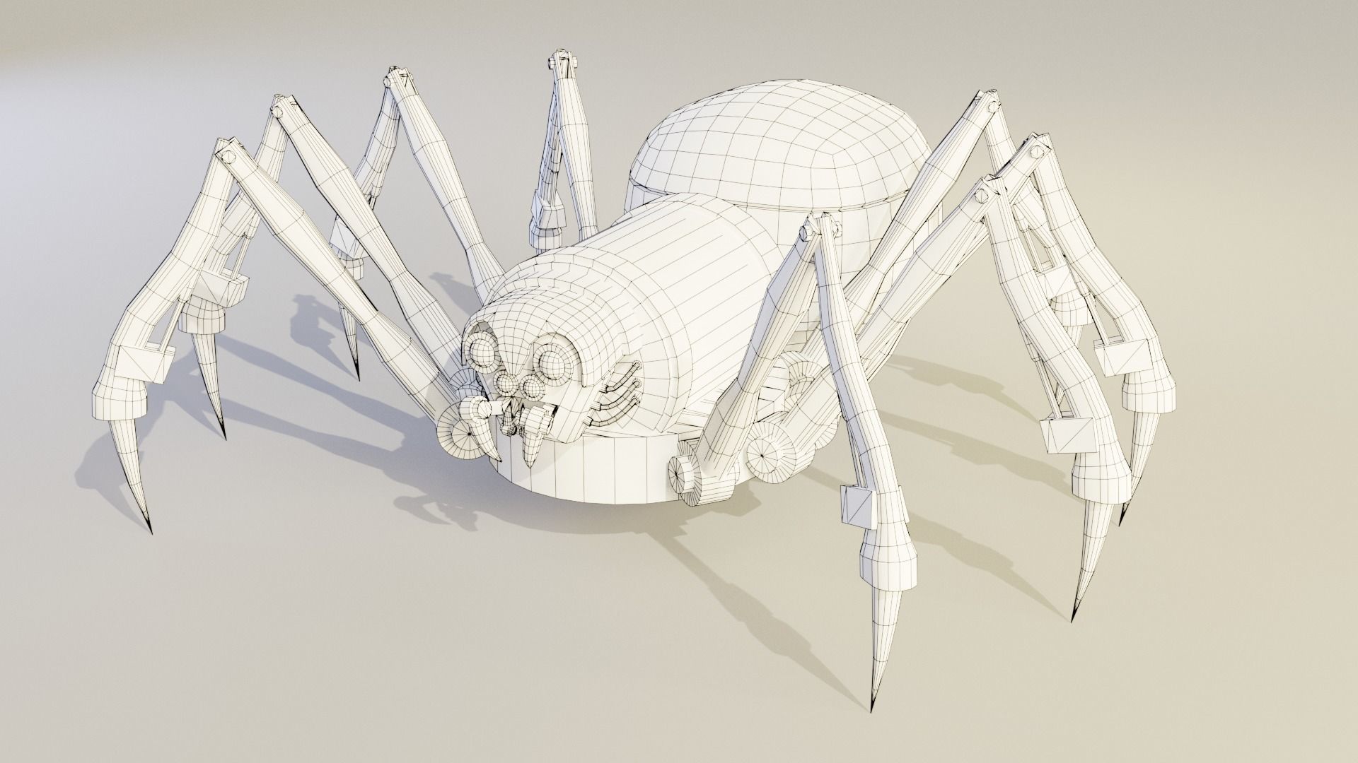 Mechanical Spider Low-poly 3D model_19