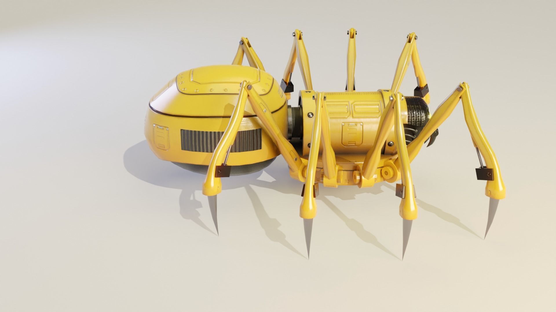Mechanical Spider Low-poly 3D model_11
