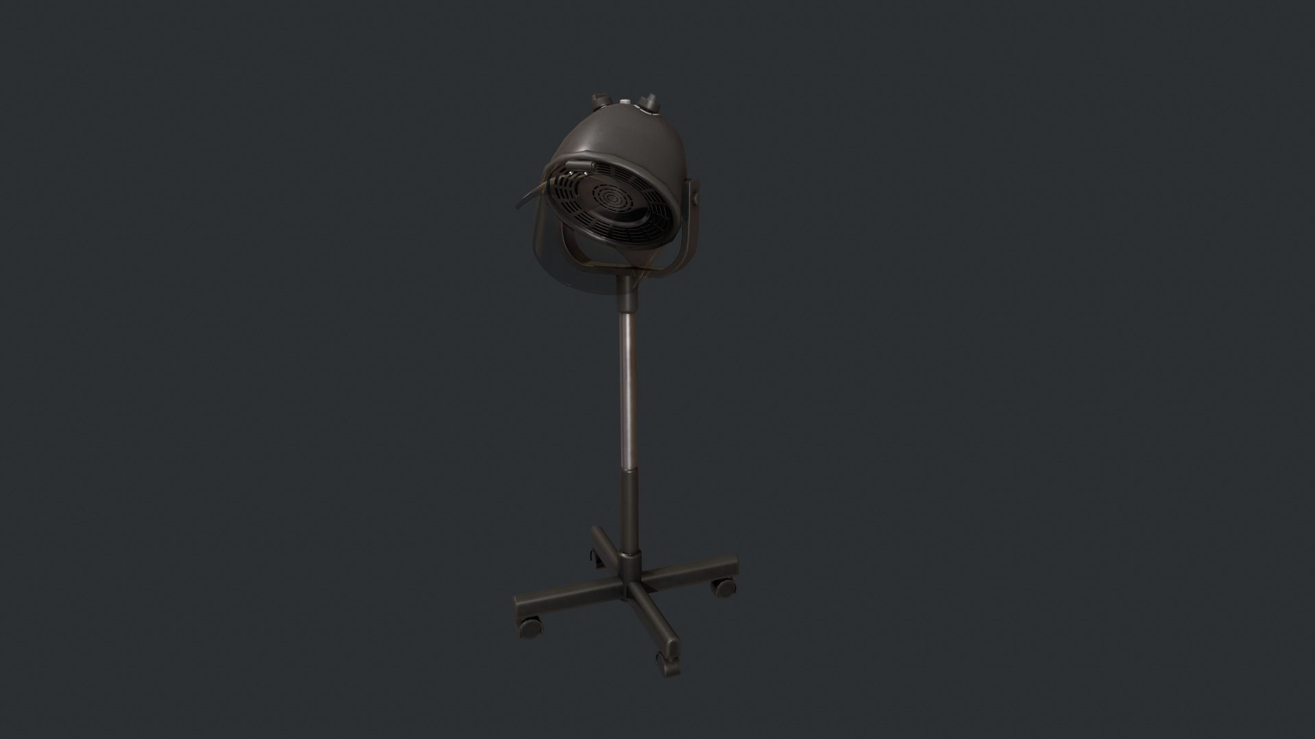 Black Bonnet Hair Dryer - Hooded Hair Dryer Low-poly 3D model_9