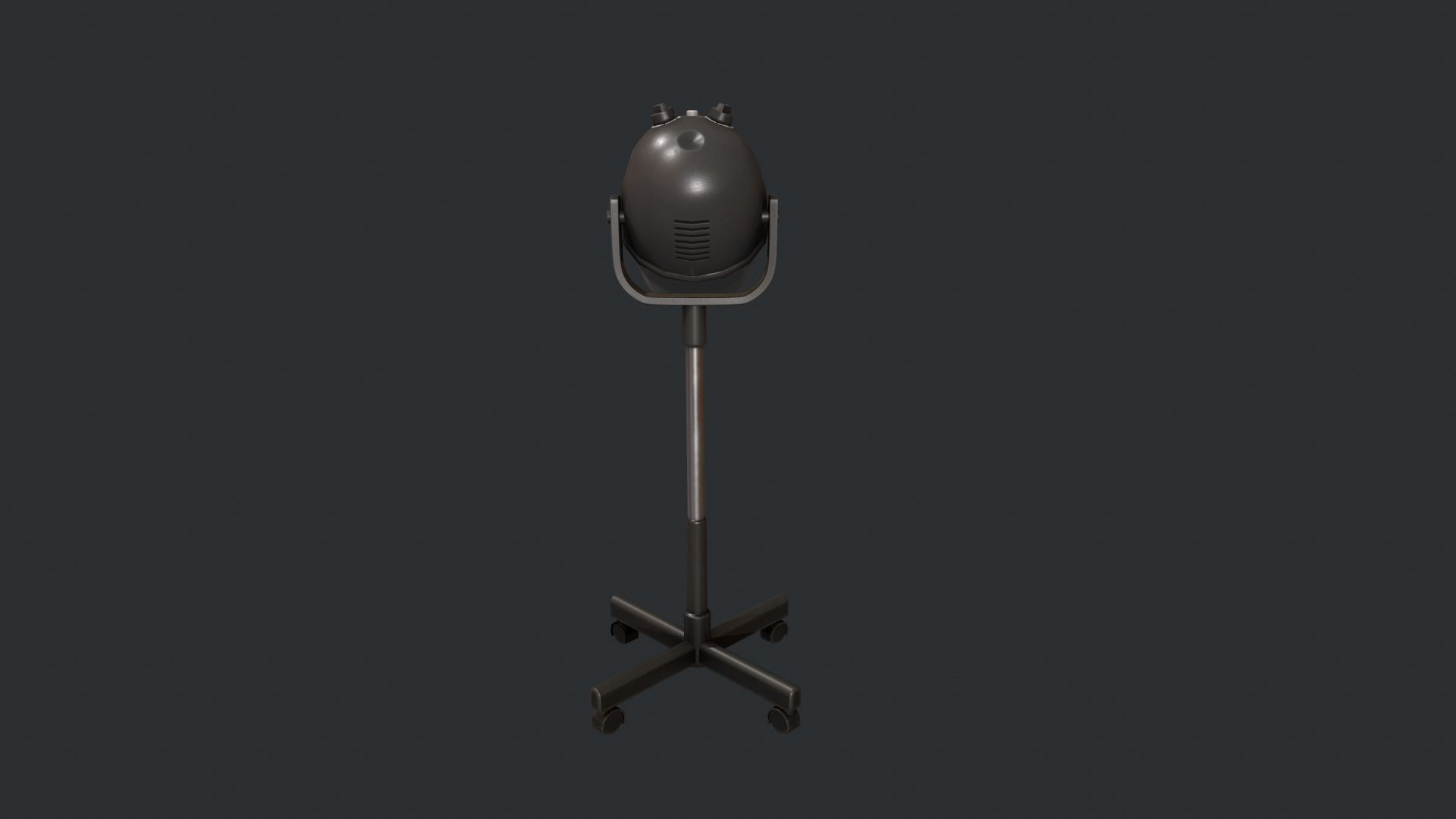 Black Bonnet Hair Dryer - Hooded Hair Dryer Low-poly 3D model_4