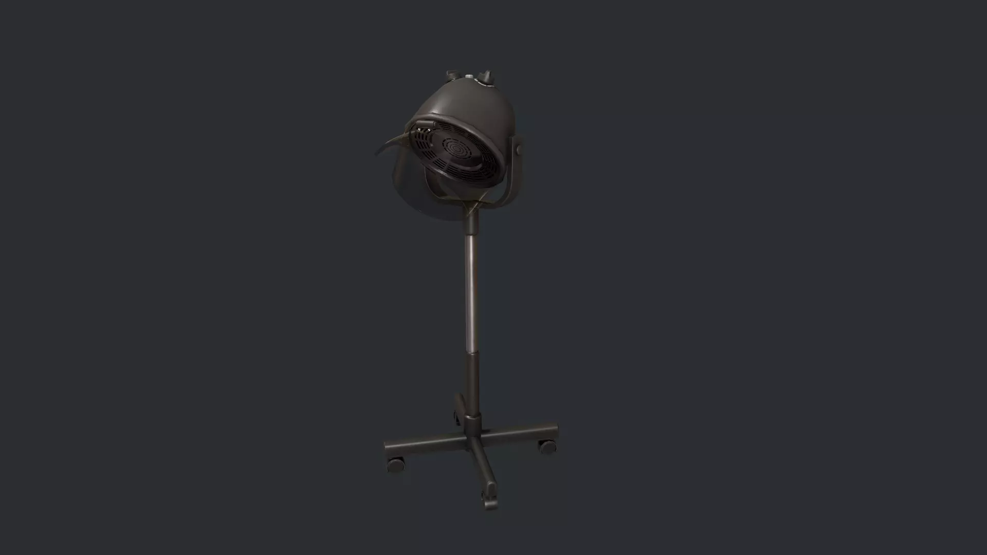 Black Bonnet Hair Dryer - Hooded Hair Dryer Low-poly 3D model_0