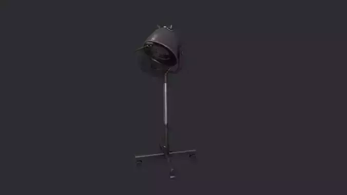 Black Bonnet Hair Dryer - Hooded Hair Dryer Low-poly 3D model