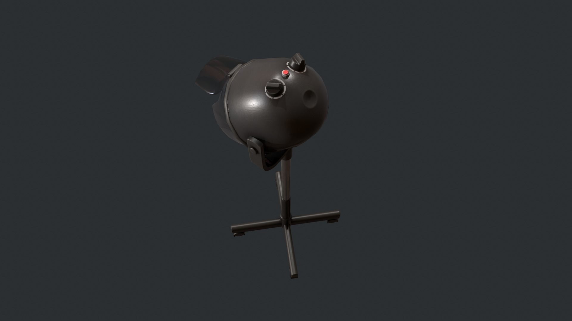 Black Bonnet Hair Dryer - Hooded Hair Dryer Low-poly 3D model_21