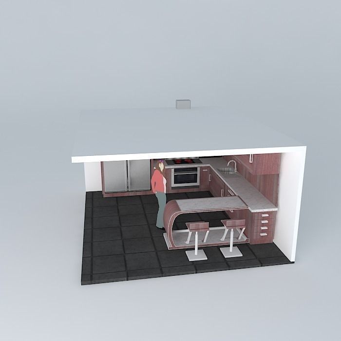 Modern Kichen  Free 3D model_2