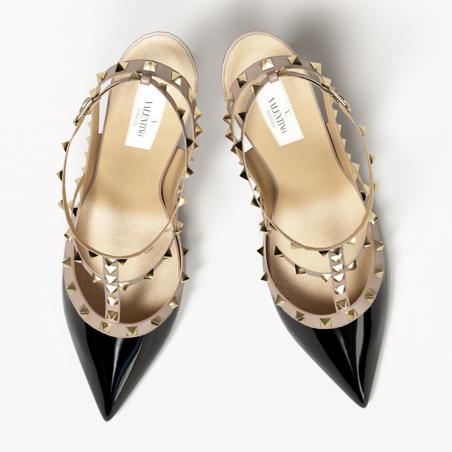 Valentino Patent Rockstud Caged High Heels Low-poly 3D model_5