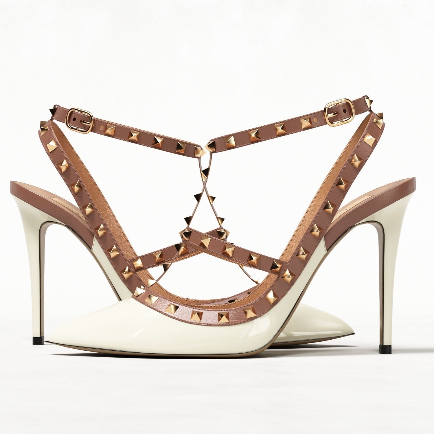 Valentino Patent Rockstud Caged High Heels Low-poly 3D model_15