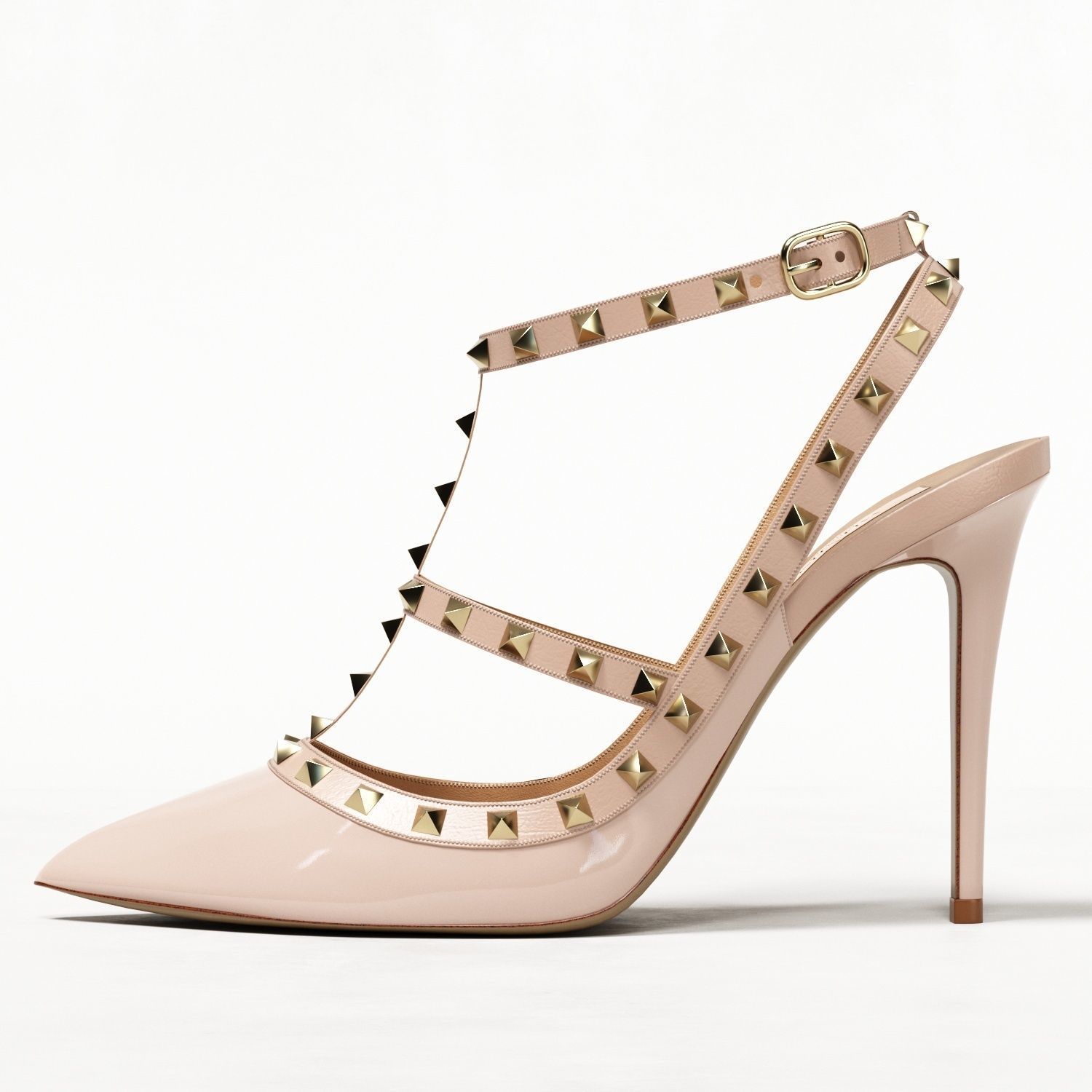 Valentino Patent Rockstud Caged High Heels Low-poly 3D model_20