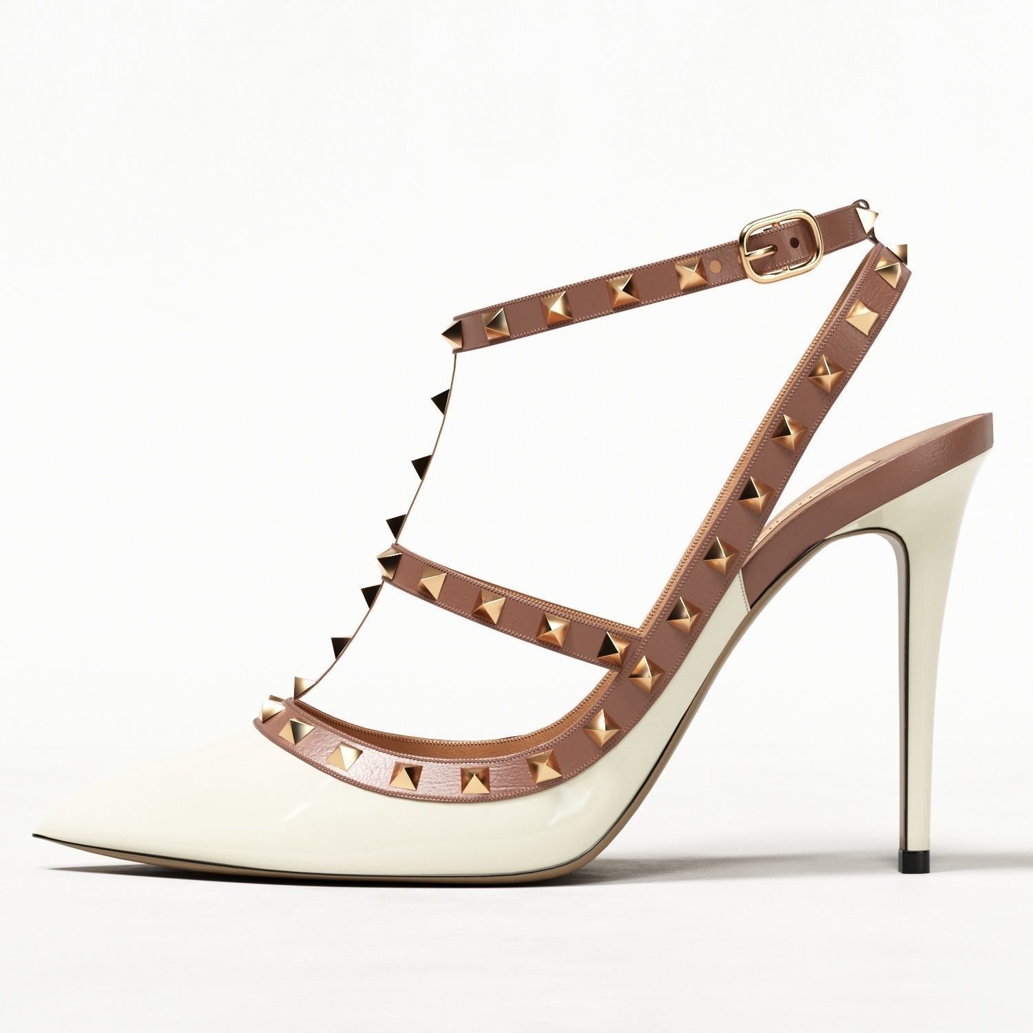 Valentino Patent Rockstud Caged High Heels Low-poly 3D model_13
