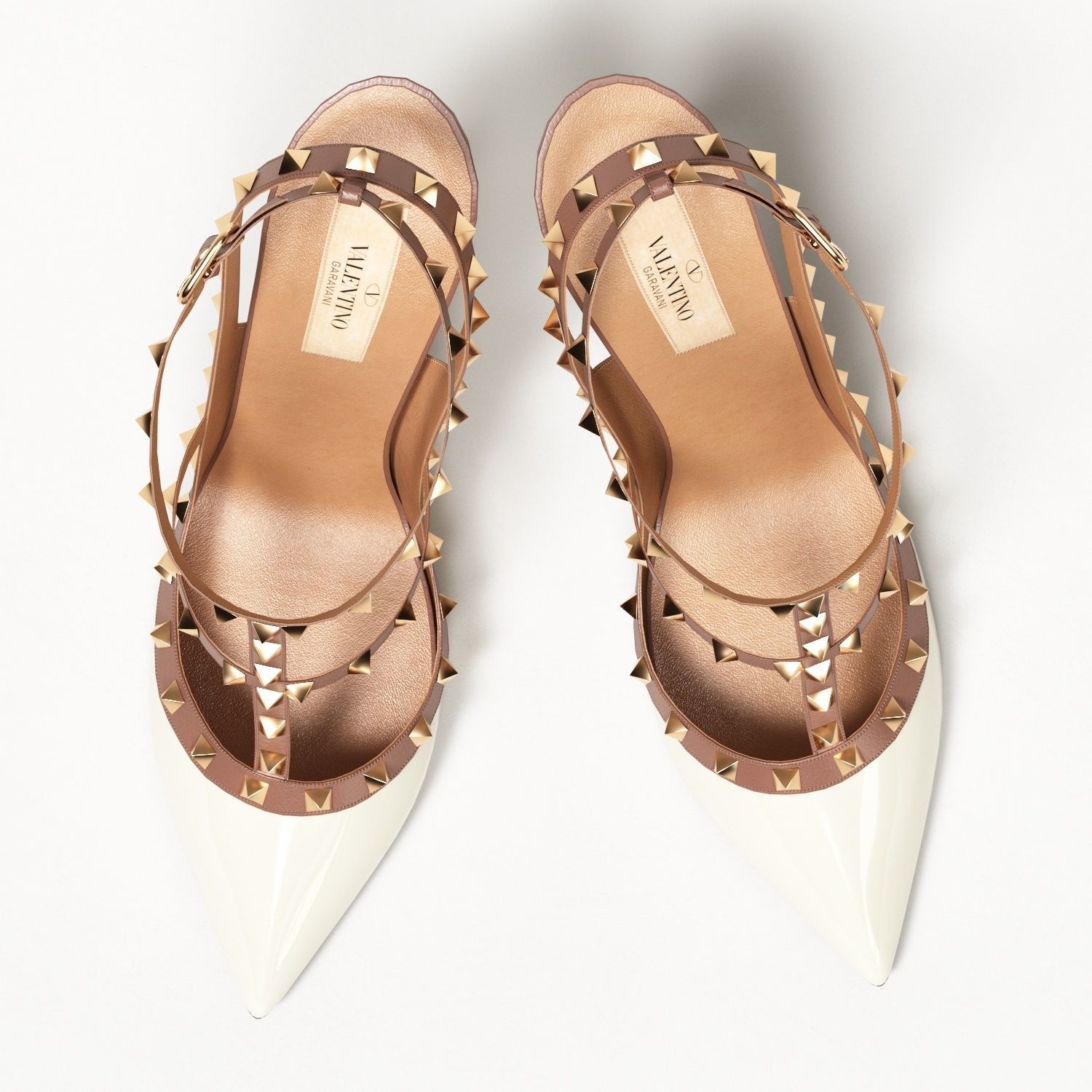 Valentino Patent Rockstud Caged High Heels Low-poly 3D model_12