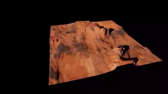 Planet Surface 3D model Mars Low-poly 3D model