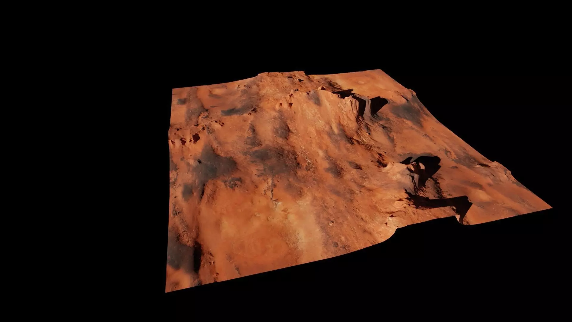 Planet Surface 3D model Mars Low-poly 3D model_0