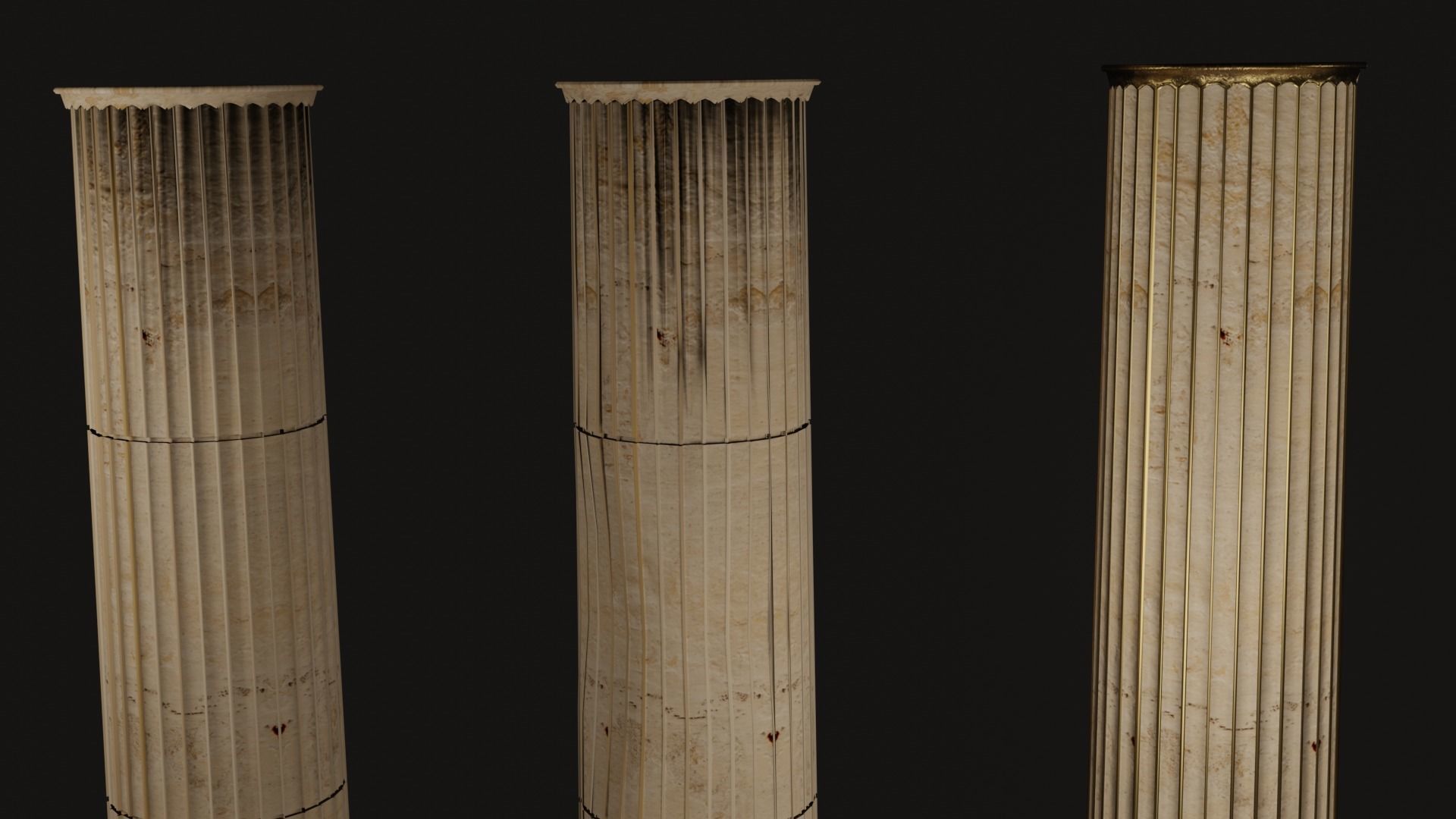 Roman and Greek columns 247 assets game ready low poly PBR Low-poly 3D model_12